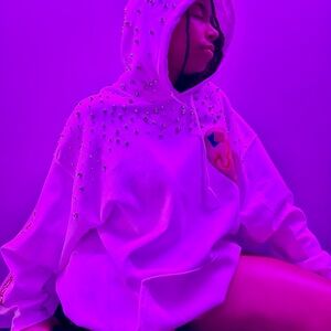 Studded White Hoodie